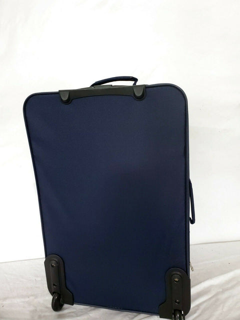 New Nautica Oceanview 24" Luggage Two Wheeled Suitcase Blue Red Medium Check In