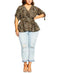 New City Chic Women's Brown Leopard Print Wrap Blouse Top Plus Size 20
