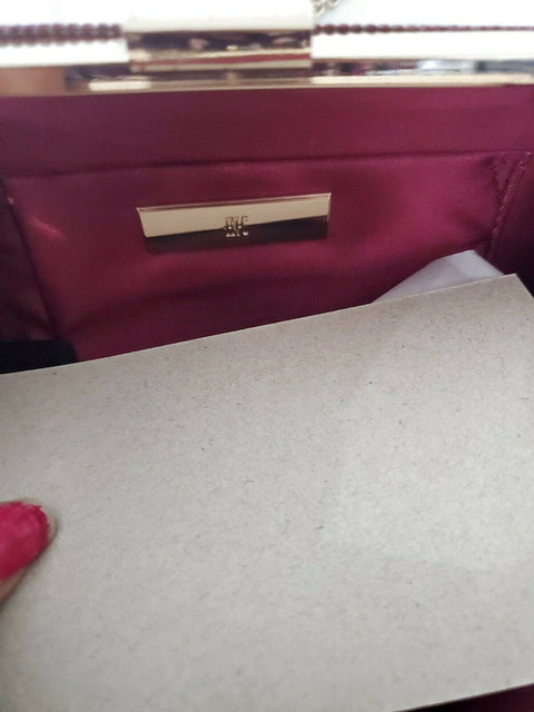 New INC International Concepts Women's Ranndi Sparkle Shoulder Chain Clutch Red