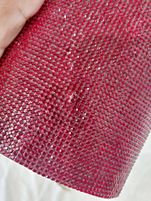 New INC International Concepts Women's Ranndi Sparkle Shoulder Chain Clutch Red