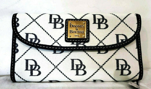 $138 Dooney & Bourke Women's Continental Clutch Wallet Bifold Blue White