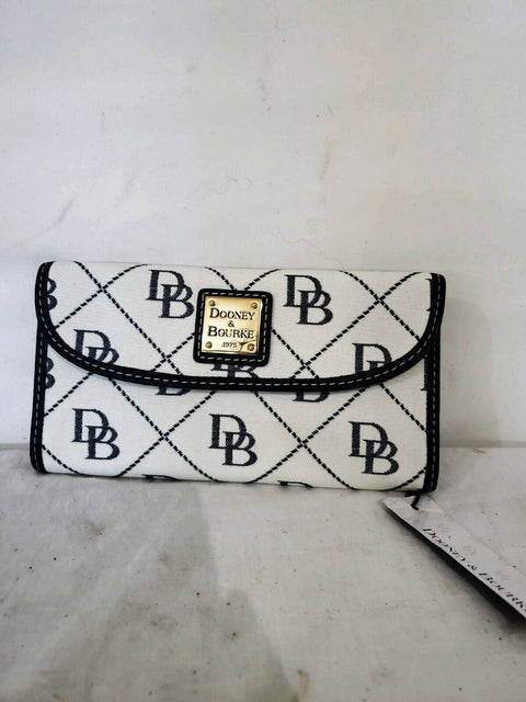 $138 Dooney & Bourke Women's Continental Clutch Wallet Bifold Blue White
