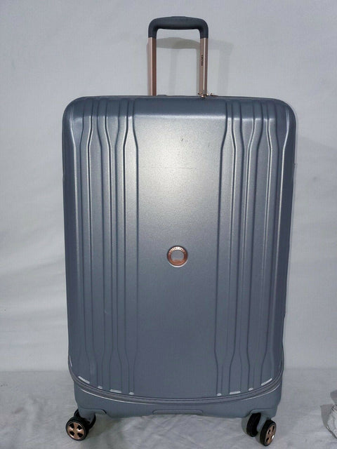 $400 Delsey Eclipse 29" Check In Spinner Luggage Hardcase TSA lock Silver Gray