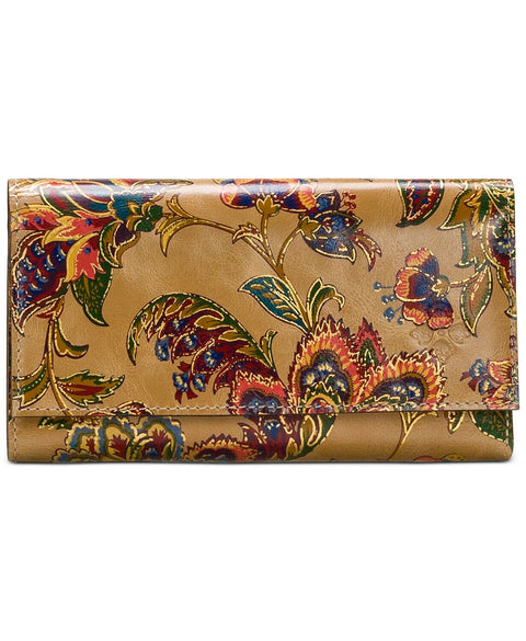 New Patricia Nash Women's French Tapestry Terresa Trifold Wallet Leather Floral