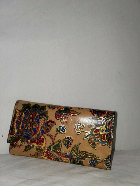 New Patricia Nash Women's French Tapestry Terresa Trifold Wallet Leather Floral