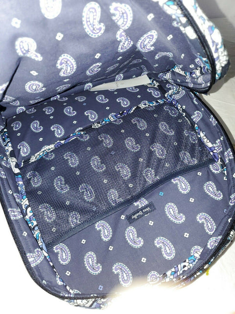 $148 New Vera Bradley Signature Cotton Campus Deep Night Paisley Backpack Bag