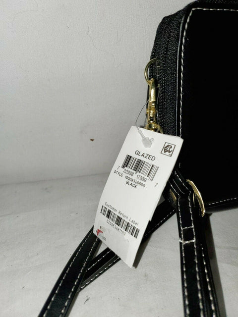 $89 New Giani Bernini Women's Turn-lock Glazed Crossbody Shoulder Bag Black