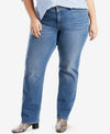 LEVI'S 414 Women Blue Mid Rise Classic Straight Jeans Stretch Plus Size 20W M