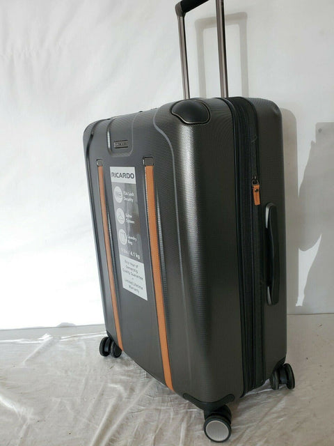 $380 New Ricardo Cabrillo 2.0 25" Hard Shell 8 Wheels Spinner Suitcase Gray