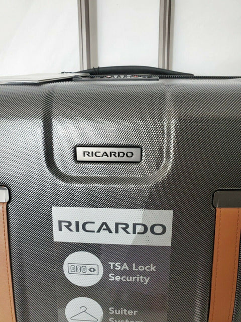 $380 New Ricardo Cabrillo 2.0 25" Hard Shell 8 Wheels Spinner Suitcase Gray