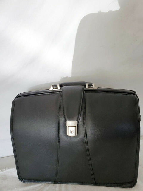 $400 New McKlein Lexington Flapover Double Compartment Briefcase Black