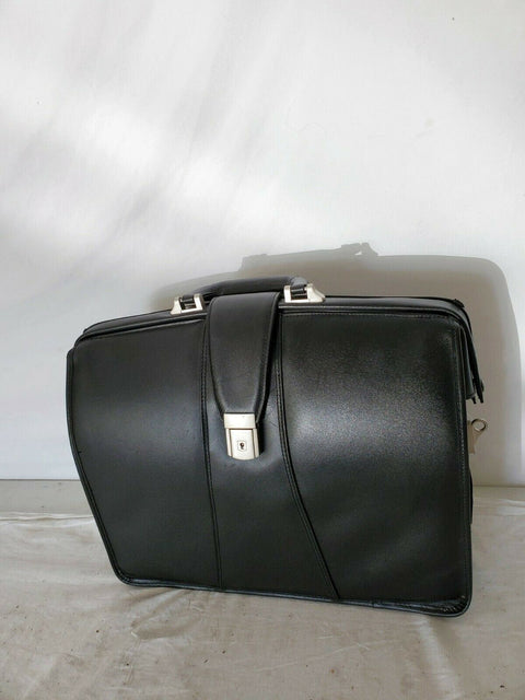 $400 New McKlein Lexington Flapover Double Compartment Briefcase Black