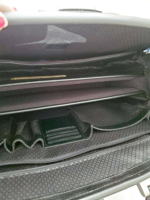 $400 New McKlein Lexington Flapover Double Compartment Briefcase Black
