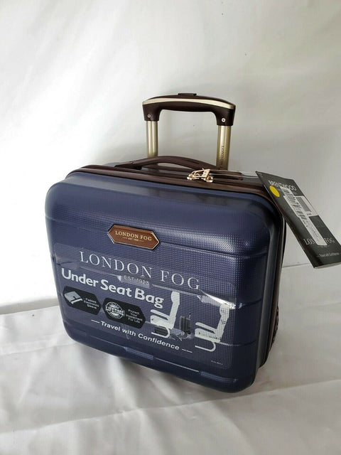 $300 London Fog Brentwood 15" Hardside Under-Seat Carry-On Suitcase Blue