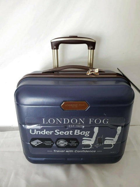 $300 London Fog Brentwood 15" Hardside Under-Seat Carry-On Suitcase Blue