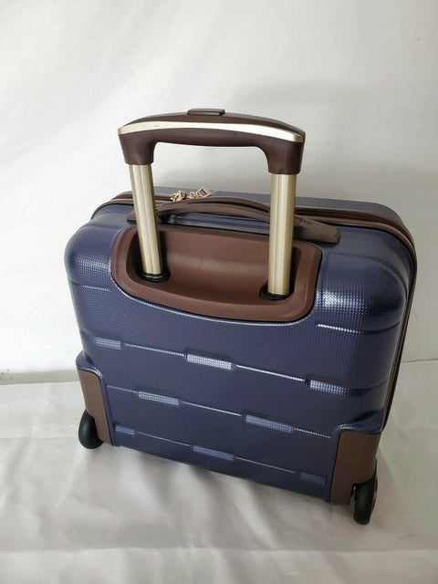 $300 London Fog Brentwood 15" Hardside Under-Seat Carry-On Suitcase Blue