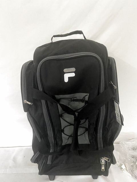 New Fila 22" Lightweight Carry On Rolling Duffel Bag Back Pack Black