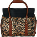 New Badgley Mischka Women Leopard Weekender Tote Travel Bag Brown Printed