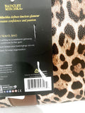 New Badgley Mischka Women Leopard Weekender Tote Travel Bag Brown Printed