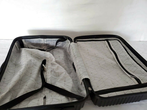 $240 Travelers Club  Basette 20" Black Luggage Spinner Carry On Cup Holder Back
