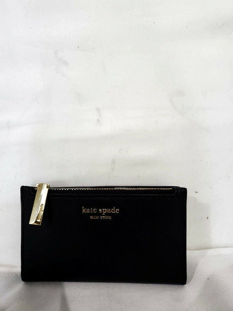 $98 New Kate Spade New York Women's Sylvia Small Slim Bifold Wallet Black