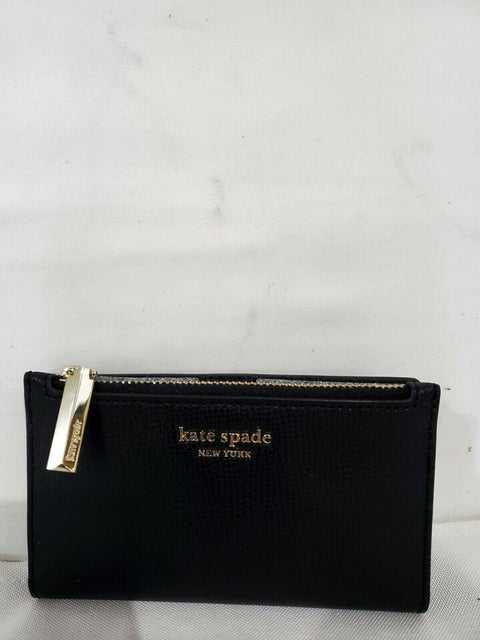 $98 New Kate Spade New York Women's Sylvia Small Slim Bifold Wallet Black
