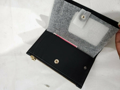 $98 New Kate Spade New York Women's Sylvia Small Slim Bifold Wallet Black