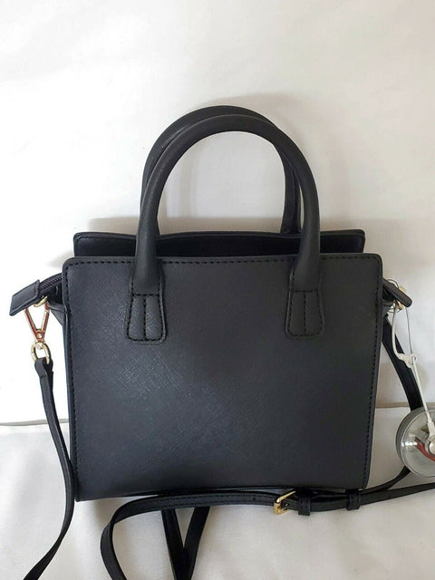 $198 Calvin Klein Women's Black Embroidery Small Crossbody Leather Bag Black