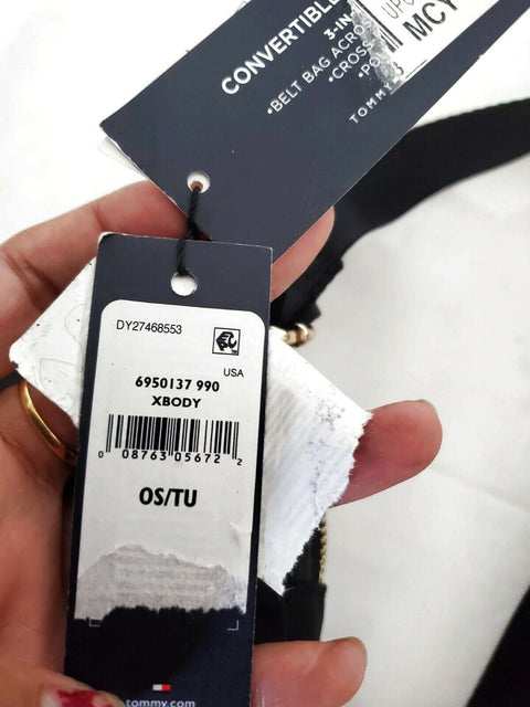 $98 New Tommy Hilfiger Women's Black Adjustable Strap 3 in 1 Belt Bag Purse