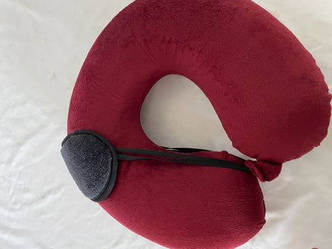 NWT Bon Voyage Travel Memory foam Neck Pillow & Eye Mask Red
