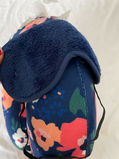NWT Bon Voyage Travel Memory foam Neck Pillow & Eye Mask Floral Blue