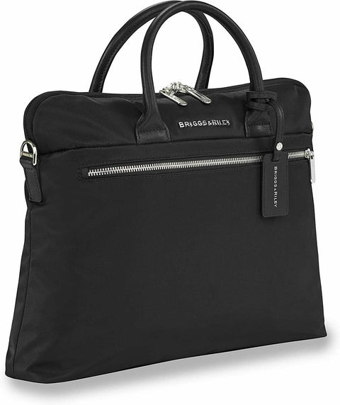Briggs & Riley Rhapsody-Slim Business Laptop Shoulder Bag, Black, One Size