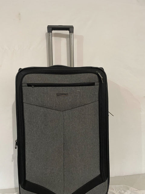$400 Perry Ellis Expandable Luggage Spinner Suitcase 29" Gray Lightweight