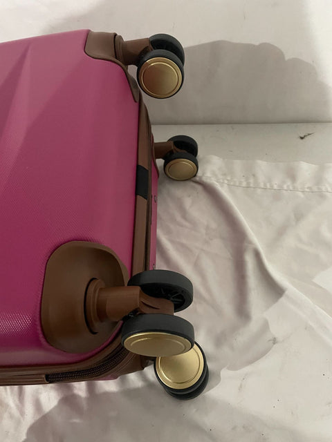 $400 Puiche Jewel Expandable Spinner Luggage 20" Hot Pink Suitcase Carry On Size