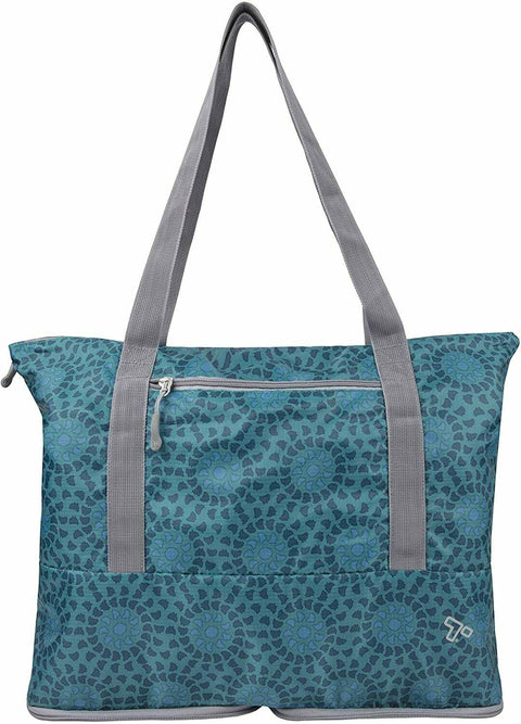 $120 New Travelon Folding Packable Tote Zip Travel Weekender Gym Bag Mosaic Tile
