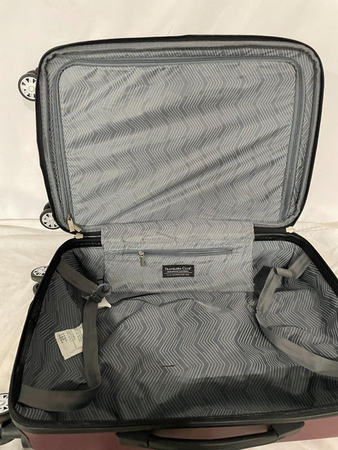 Travelers Club Shannon Spinner Expandable Luggage 20" Carry On Rose Wine