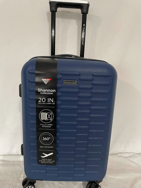 New Travelers Club Shannon Spinner Expandable Luggage 20" Carry On Blue