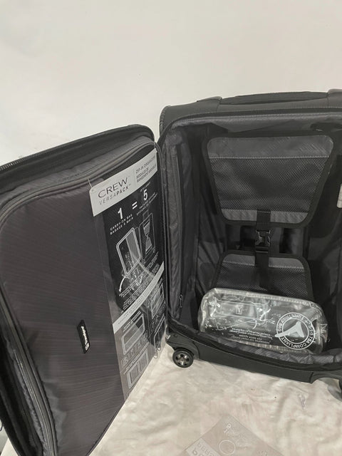 $680 Travelpro Crew Versapack Soft Expandable Spinner Wheel Luggage Black 21"