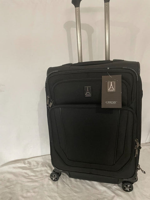 $680 Travelpro Crew Versapack Soft Expandable Spinner Wheel Luggage Black 21"