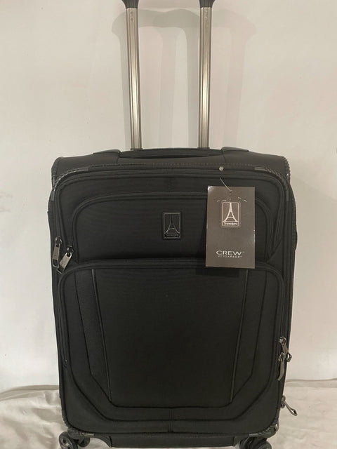 $680 Travelpro Crew Versapack Soft Expandable Spinner Wheel Luggage Black 21"