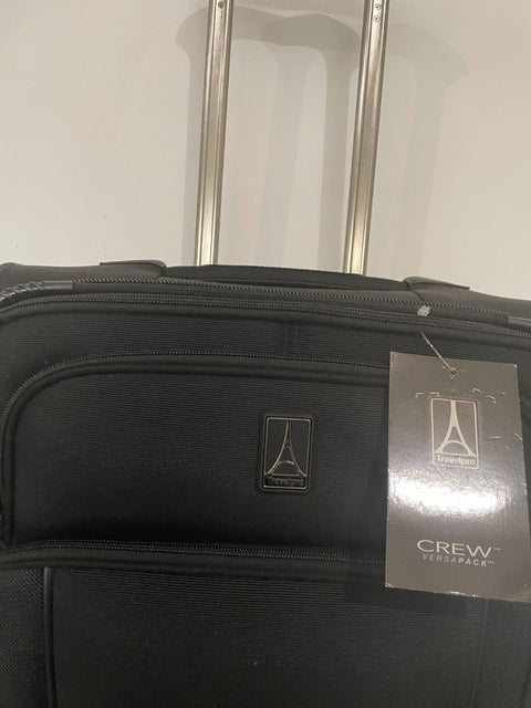 $680 Travelpro Crew Versapack Soft Expandable Spinner Wheel Luggage Black 21"