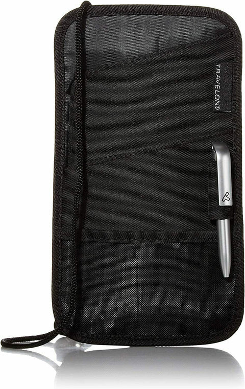 New Travelon Id and Boarding Pass Passport Holder, Black, One Size Crossbody