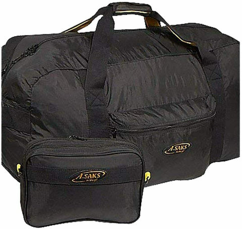 New A Saks 30" Duffel In Pouch Black Foldable Check In Size Large
