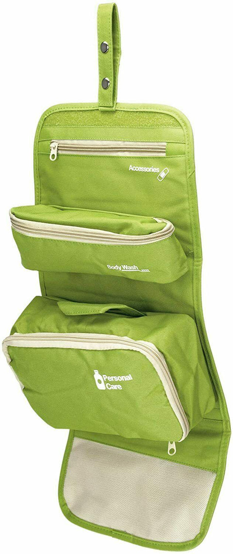 New Miami Carry-On 3 in 1 Toiletry Bag - Foldable Hanging Toiletry Bag Green