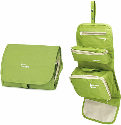 New Miami Carry-On 3 in 1 Toiletry Bag - Foldable Hanging Toiletry Bag Green