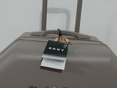 $395 New DKNY Allure 24" Hard Case Spinner Wheels Suitcase Luggage Gray