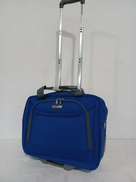 Delsey Blue 17" Two Wheeled Carry On Under seat Suitcase