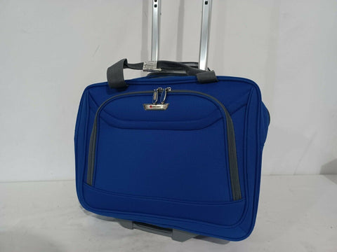 Delsey Blue 17" Two Wheeled Carry On Under seat Suitcase