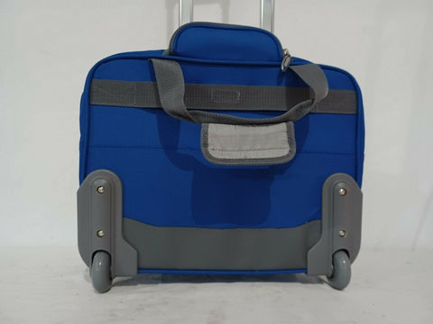 Delsey Blue 17" Two Wheeled Carry On Under seat Suitcase
