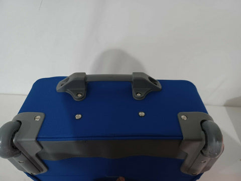 Delsey Blue 17" Two Wheeled Carry On Under seat Suitcase